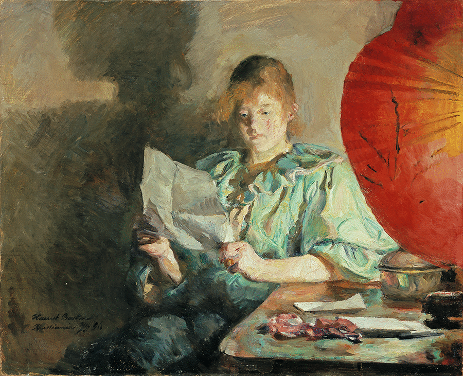 Evening interior Harriet Backer 1890 Photo Nasjonalmuseet part of the exhibition Japonmania in the North